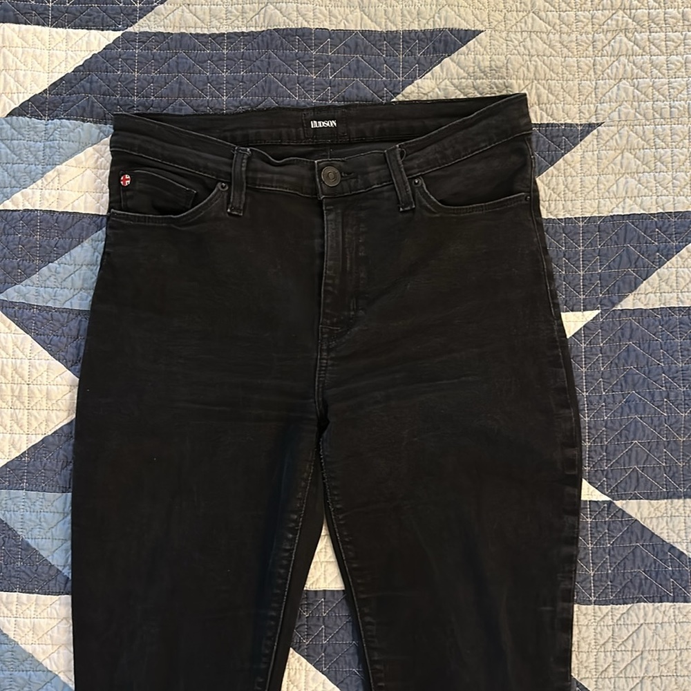 Hudson Brand Jeans. Black Denim, Natalie Skinny. Size 30.